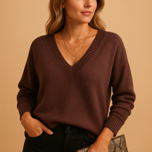 Stijlvolle damestrui met V-hals en slanke pasvorm, geschikt voor dagelijks gebruik en kantoorlooks