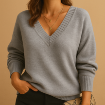 Stijlvolle damestrui met V-hals en slanke pasvorm, geschikt voor dagelijks gebruik en kantoorlooks