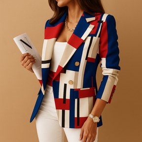 Dames blazer met getailleerde pasvorm, elegante afwerking en praktische zakken voor een stijlvolle professionele look.