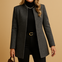 Damesblazer met getailleerde pasvorm en lange mouwen, ideaal voor werk, formele afspraken of een stijlvolle avondlook.