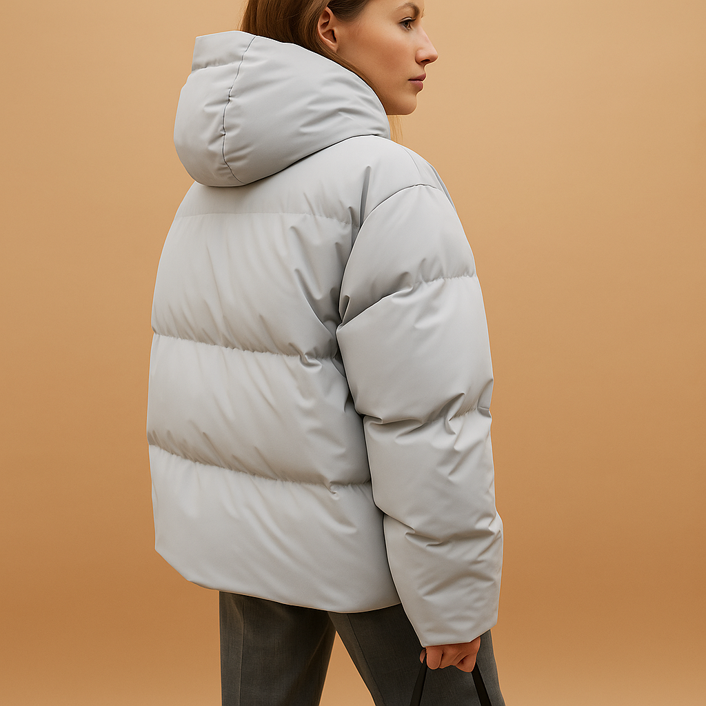 Lichtgewicht gewatteerde jas met capuchon voor dames, waterafstotend en flatterend. Ideaal voor casual wandelingen en stijlvolle winterdagen.