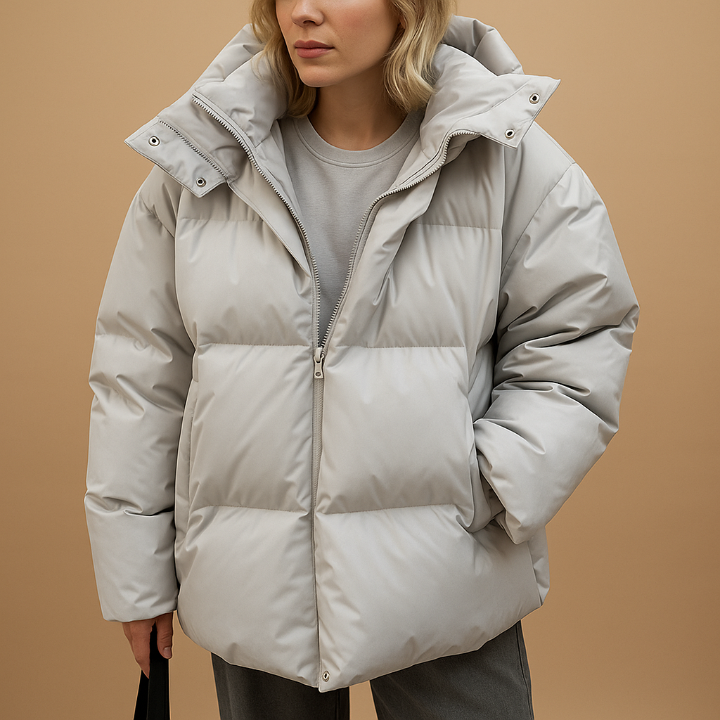 Lichtgewicht gewatteerde jas met capuchon voor dames, waterafstotend en flatterend. Ideaal voor casual wandelingen en stijlvolle winterdagen.
