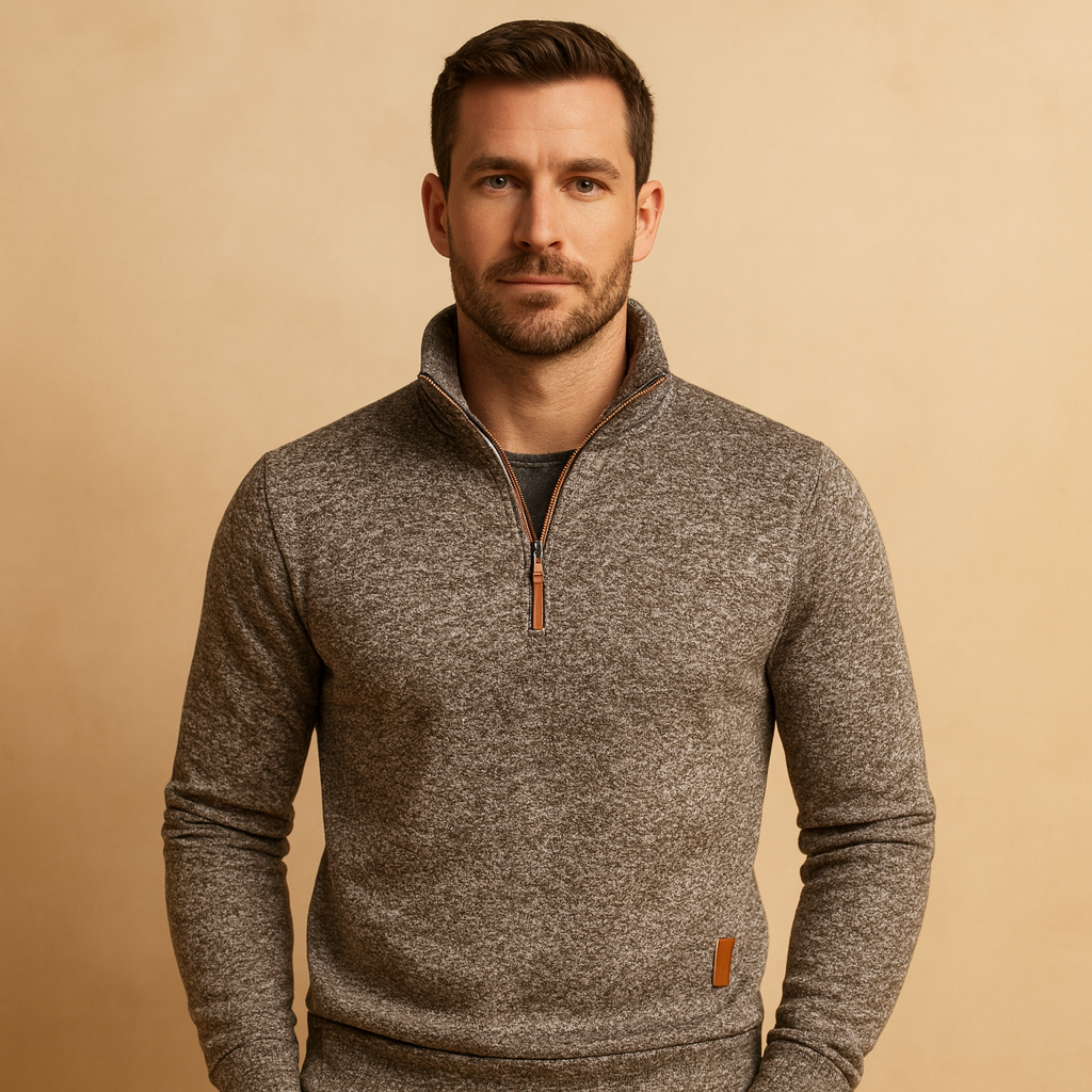 Heren trui met rits in moderne stijl, verkrijgbaar in meerdere kleuren. Comfortabel en ideaal voor casual en verfijnde looks in de herfst en winter.