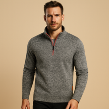 Heren trui met rits in moderne stijl, verkrijgbaar in meerdere kleuren. Comfortabel en ideaal voor casual en verfijnde looks in de herfst en winter.