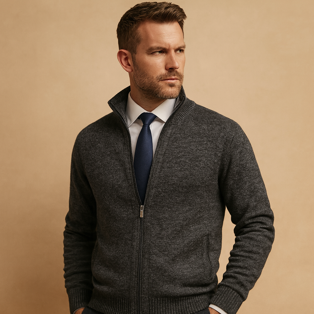 Heren vest met rits in een moderne en comfortabele stijl, ideaal voor casual en sportieve outfits tijdens de herfst en winter.