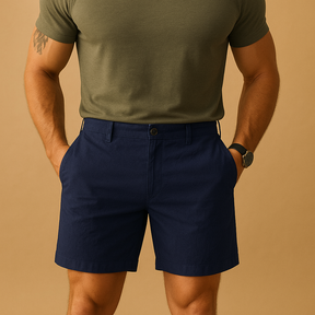 Linnen korte broek voor heren in relaxed fit, perfect voor warme zomerdagen en casual outfits. Verkrijgbaar in wit, kaki, grijs en donkerblauw.