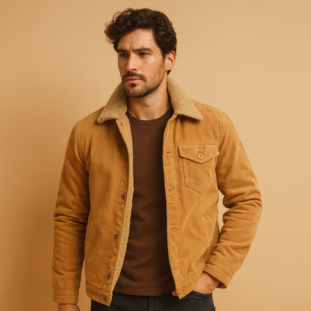 Klassieke winterjas voor heren met knopen en warme daunen voering, ideaal voor koude dagen en stijlvolle outfits.