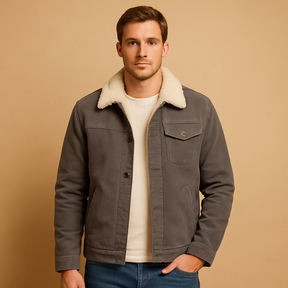 Klassieke winterjas voor heren met knopen en warme daunen voering, ideaal voor koude dagen en stijlvolle outfits.