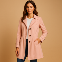 Lange winddichte regenjas voor dames in zwart of beige met verstelbare taille en capuchon. Stijlvol, ademend en ideaal voor regenachtige dagen.