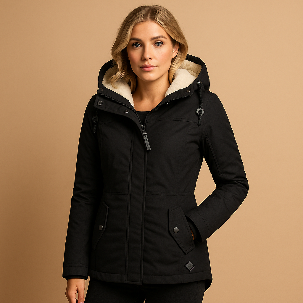 Lange winterjas voor dames met warme voering en stijlvolle pasvorm, geschikt voor casual en formele winterdagen.