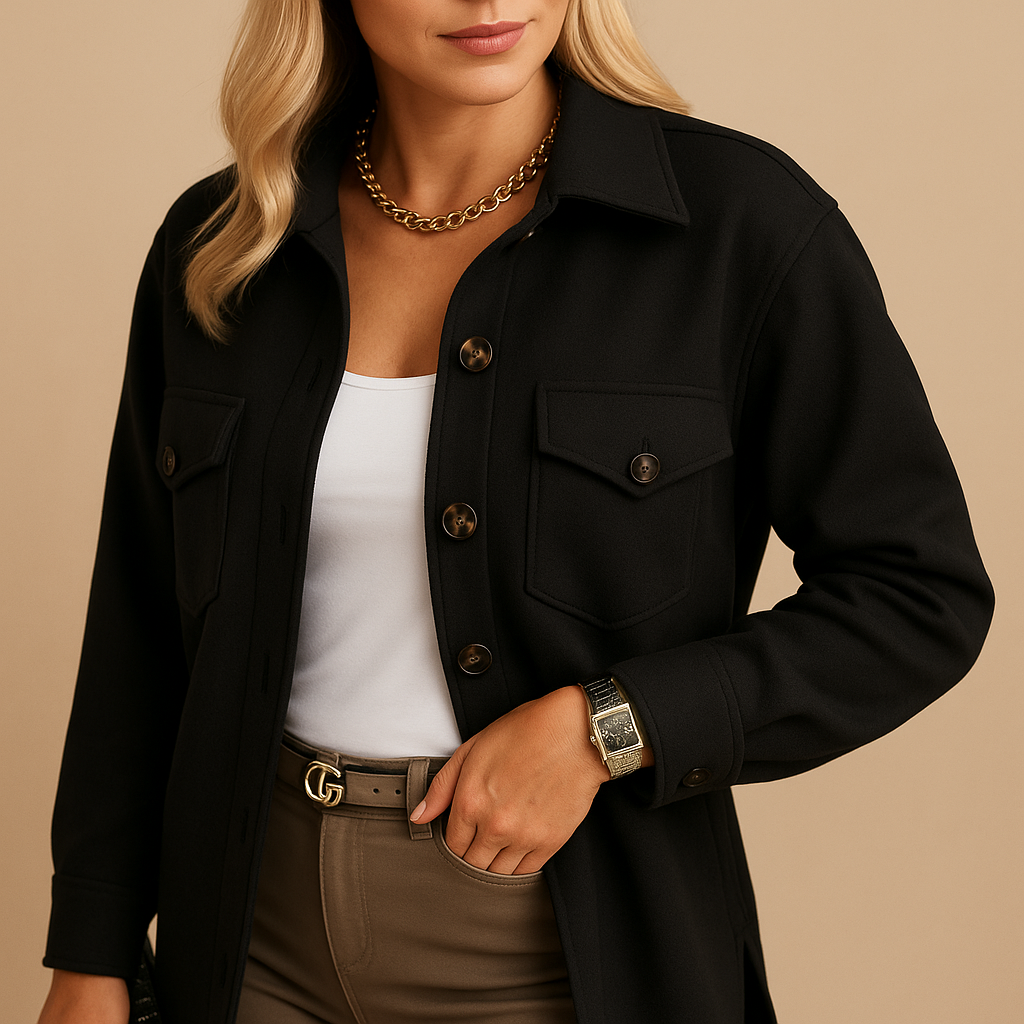 Lange winterjas voor dames met getailleerd silhouet en elegante lange snit. Ideaal voor formele gelegenheden en stijlvolle dagelijkse outfits.