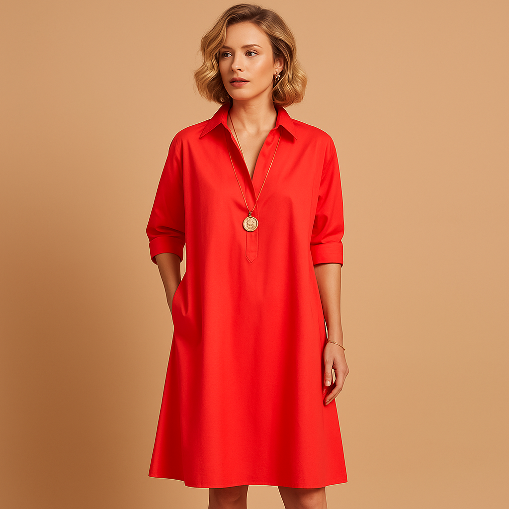 Elegante lentejurk voor dames met comfortabele pasvorm en luchtige stof, ideaal voor casual dagen of feestelijke gelegenheden