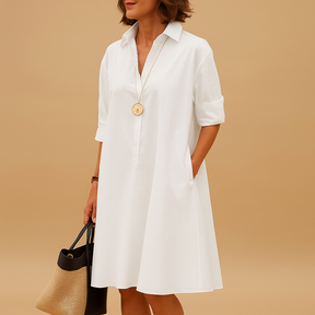 Elegante lentejurk voor dames met comfortabele pasvorm en luchtige stof, ideaal voor casual dagen of feestelijke gelegenheden