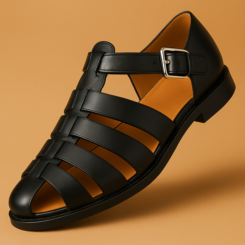 Leren dames sandalen met open structuur en verstelbare riem, ideaal voor zomerse dagen en dagelijks gebruik.