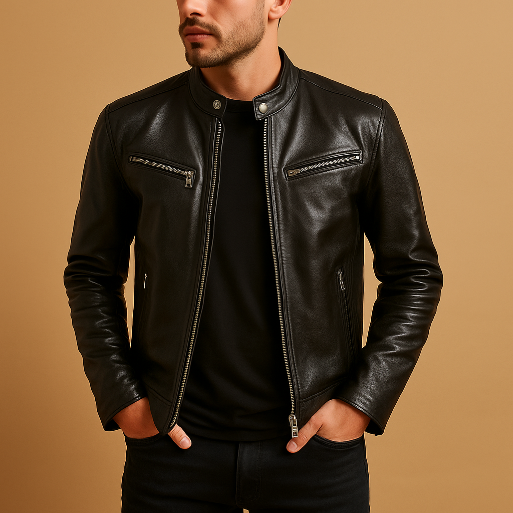 Leren tussenjas voor heren van hoogwaardig PU-leer met tijdloos design, perfect voor casual en formele gelegenheden.