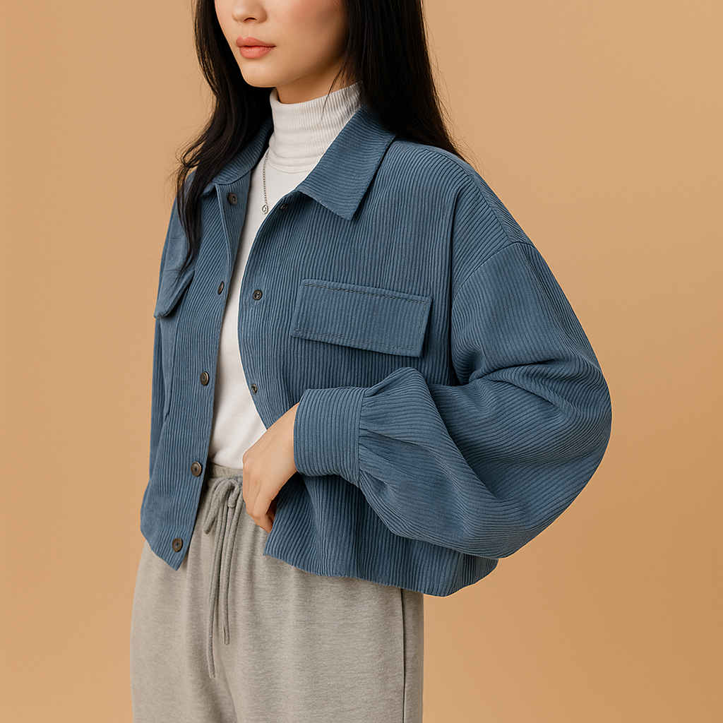 Lichtgewicht corduroy zomerjas voor dames in diverse seizoenskleuren, ademend en stijlvol. Perfect voor dagelijks gebruik en zomerse laagjeslooks.