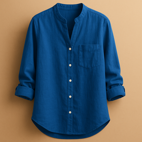Stijlvol damesoverhemd met klassieke kraag, knoopsluiting en lange mouwen, perfect voor casual of formele outfits.