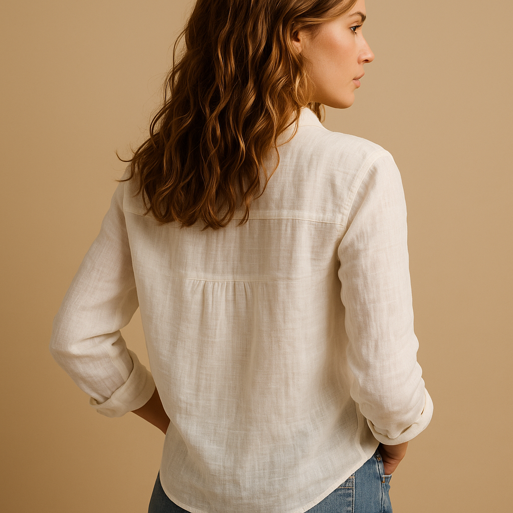 Dames blouse met relaxte pasvorm in luchtige ademende stof, ideaal voor casual outfits in de herfst en lente