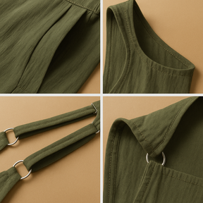 Luchtige dames jumpsuit van katoen en linnen met wijde pijpen in casual stijl, ideaal voor zomerse dagen en ontspannen momenten.