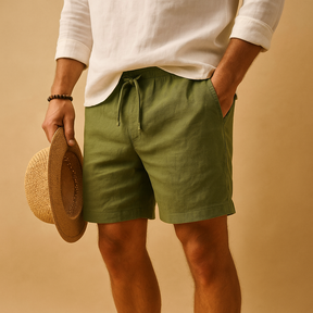 Zomershort voor heren met verstelbare tailleband en zakken, gemaakt van licht ademend materiaal voor strand en vrije tijd