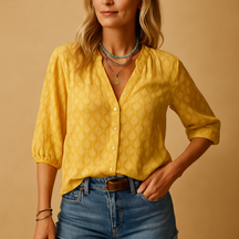 Dames zomerblouse met luchtige pasvorm en vrouwelijke stijl, ideaal voor casual gelegenheden en warme dagen