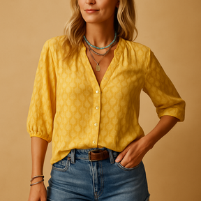Dames zomerblouse met luchtige pasvorm en vrouwelijke stijl, ideaal voor casual gelegenheden en warme dagen