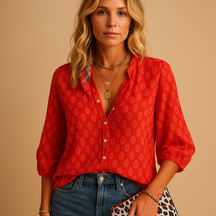 Dames zomerblouse met luchtige pasvorm en vrouwelijke stijl, ideaal voor casual gelegenheden en warme dagen