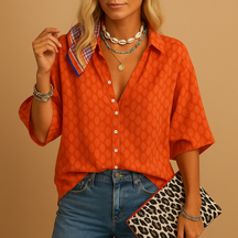 Dames zomerblouse met luchtige pasvorm en vrouwelijke stijl, ideaal voor casual gelegenheden en warme dagen
