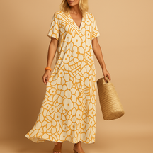 Zomerjurk met korte mouwen voor dames, luchtig en comfortabel ontwerp, ideaal voor zomerse dagen, casual uitstapjes en tuinfeestjes