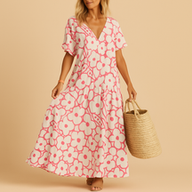 Zomerjurk met korte mouwen voor dames, luchtig en comfortabel ontwerp, ideaal voor zomerse dagen, casual uitstapjes en tuinfeestjes