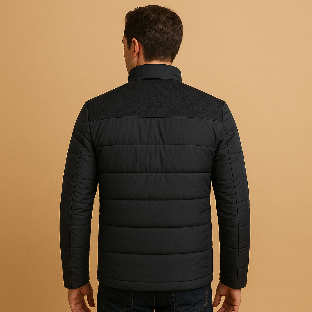 Luxe fleece jas voor heren met warme binnenvoering, opstaande kraag en ritszakken, ideaal voor koude dagen en dagelijks gebruik.