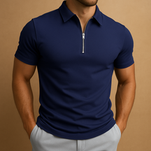 Moderne herenpolo met ritssluiting, geur- en vlekwerend, ideaal voor werk en casual gelegenheden.