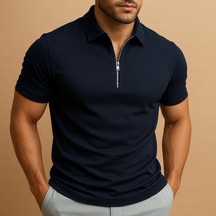 Moderne herenpolo met ritssluiting, geur- en vlekwerend, ideaal voor werk en casual gelegenheden.