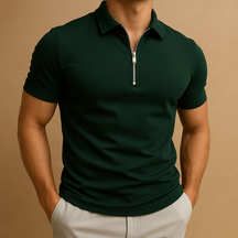 Moderne herenpolo met ritssluiting, geur- en vlekwerend, ideaal voor werk en casual gelegenheden.