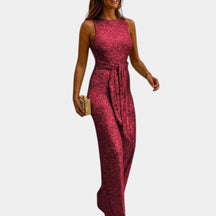 Dames jumpsuit met pailletten en mouwloos ontwerp, verkrijgbaar in meerdere kleuren, perfect voor feestelijke gelegenheden.
