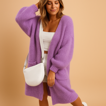 Losvallend damesvest met open voorkant en zachte stof, ideaal voor dagelijks gebruik of stijlvolle laagjes