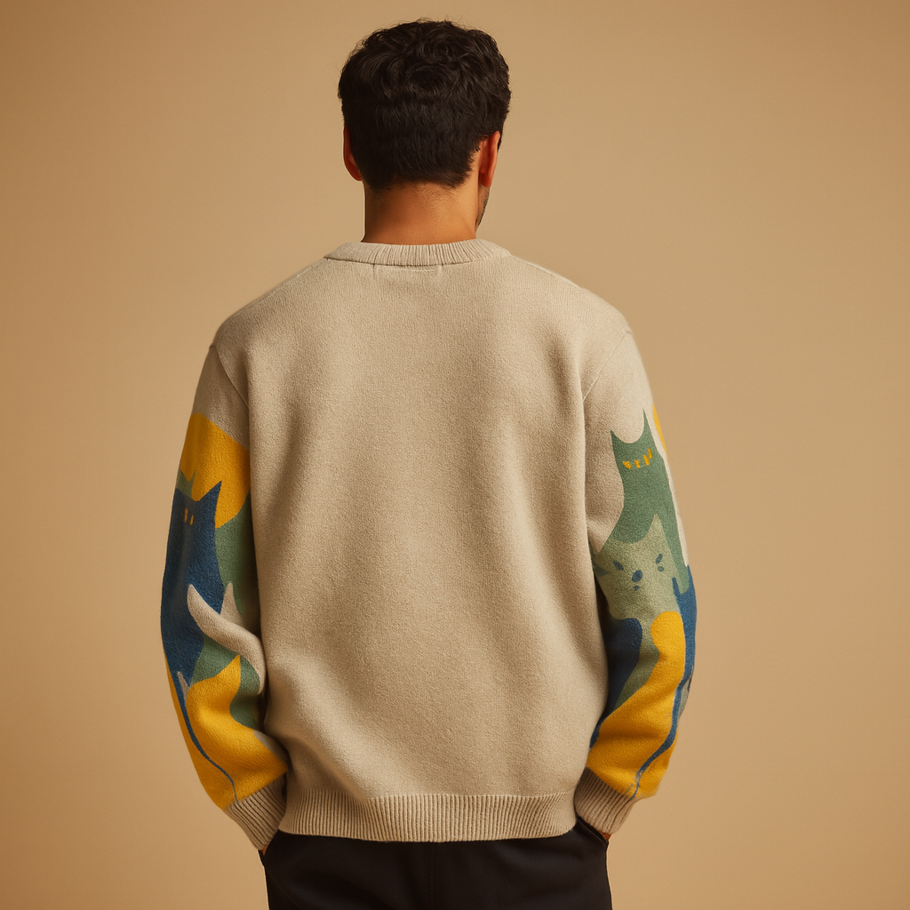 Oversized heren trui in modern design met warme en zachte stof, ideaal voor dagelijks gebruik in de herfst en winter.