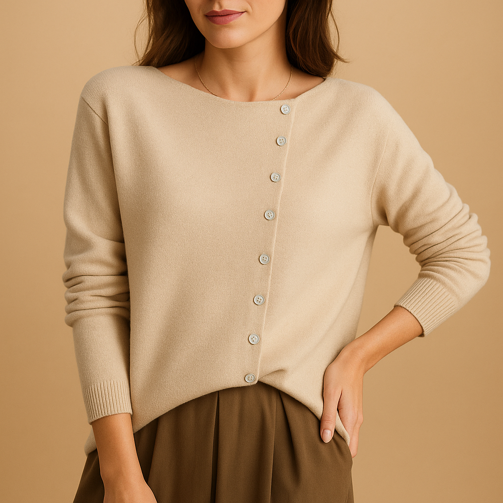 Ronde hals trui voor dames in zachte ademende stof met lange mouwen, verkrijgbaar in diverse klassieke kleuren voor casual en nette looks.