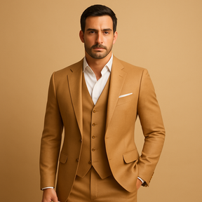 Stijlvol slim fit herenpak met blazer en pantalon in diverse kleuren, perfect voor bruiloften, zakelijke bijeenkomsten en formele evenementen.