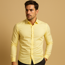 Heren slim fit overhemd van katoen met turndown-kraag, geschikt voor zakelijke en casual outfits met een moderne uitstraling.