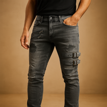 Heren slim fit jeans van stretchdenim met comfortabele pasvorm, geschikt voor casual en nette outfits.