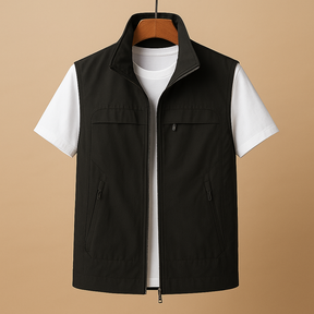 Lichtgewicht heren cardigan met korte mouwen en ademende meshstof, perfect voor wandelen, vissen of dagelijks outdoor gebruik.