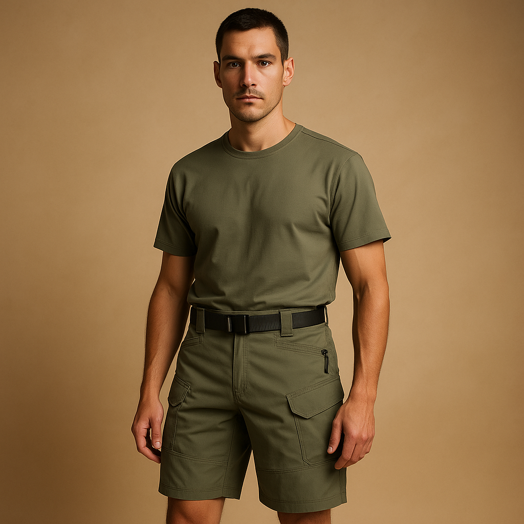 Heren cargo broek met sneldrogend materiaal en meerdere zakken, perfect voor outdoor activiteiten zoals wandelen, kamperen en vissen.