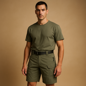 Heren cargo broek met sneldrogend materiaal en meerdere zakken, perfect voor outdoor activiteiten zoals wandelen, kamperen en vissen.