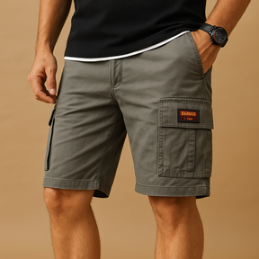 Heren cargo shorts van sneldrogend polyester met meerdere zakken in zwart, khaki en grijs – ideaal voor wandelen en outdoor gebruik.