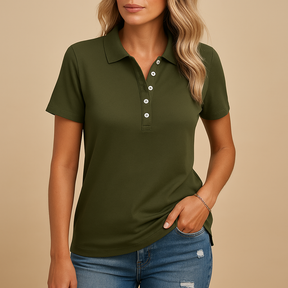 Stijlvol dames poloshirt in elegante pasvorm, perfect voor dagelijks gebruik en formele gelegenheden.