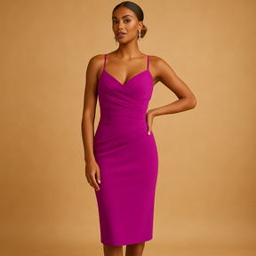 Elegante strapless feestjurk voor dames met flatterende pasvorm, perfect voor bruiloften, diners en cocktailparty’s.