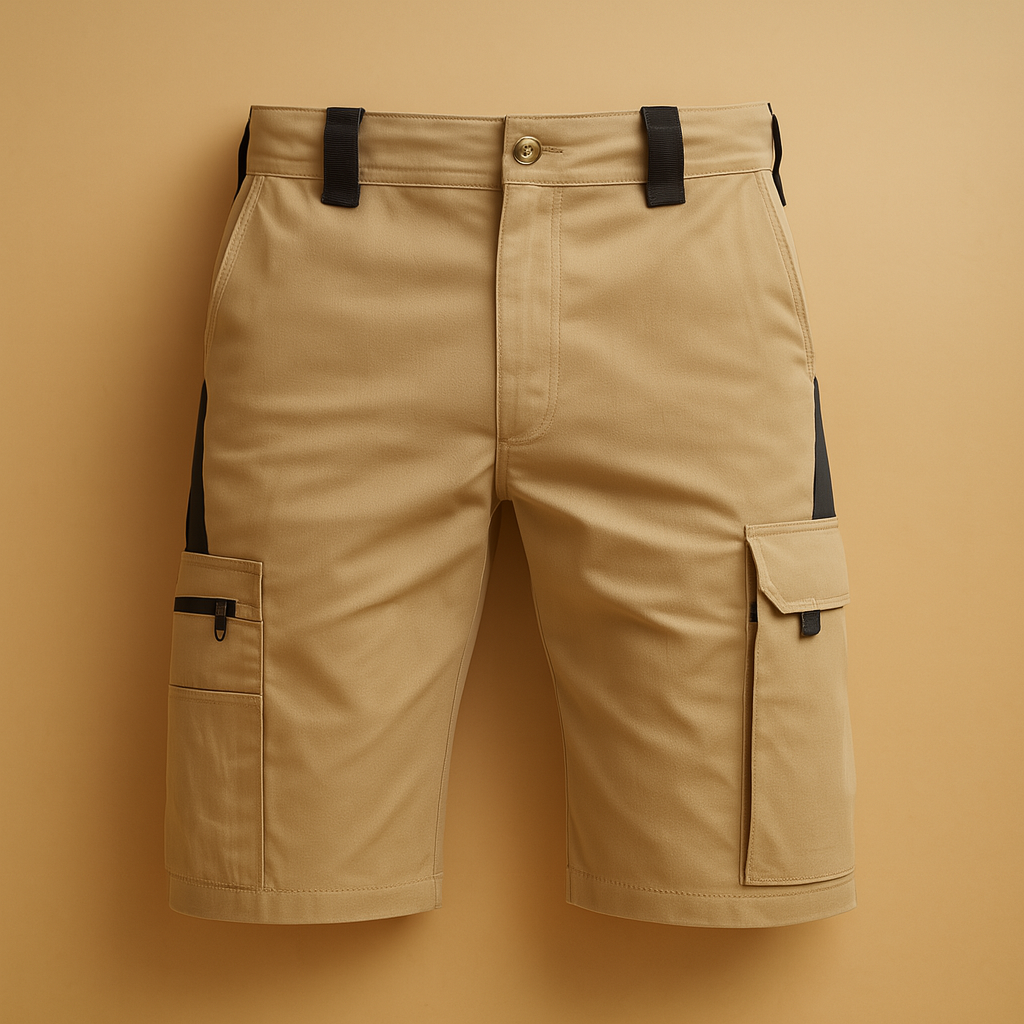 Tactische outdoor short voor heren met meerdere zakken, losvallende pasvorm en duurzaam ontwerp, perfect voor kamperen en outdooractiviteiten.