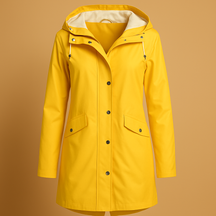 Transparante regenjas met capuchon voor dames, lichtgewicht en ademend. Beschermt tegen regen terwijl je outfit zichtbaar en stijlvol blijft.