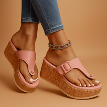 Comfort sandalen voor dames met verhoogde platformzool, antislipzool en verstelbare bandjes, ideaal bij hielpijn of voor dagelijks gebruik.